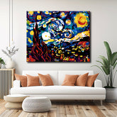 Painting by numbers starry night landscape